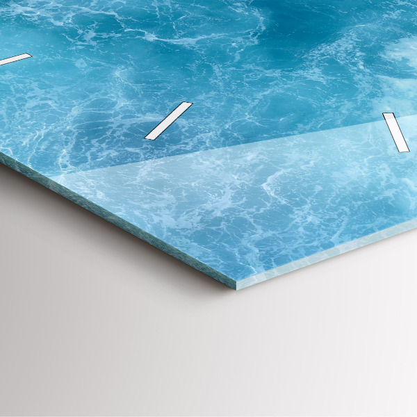 Square wall clock Sea water