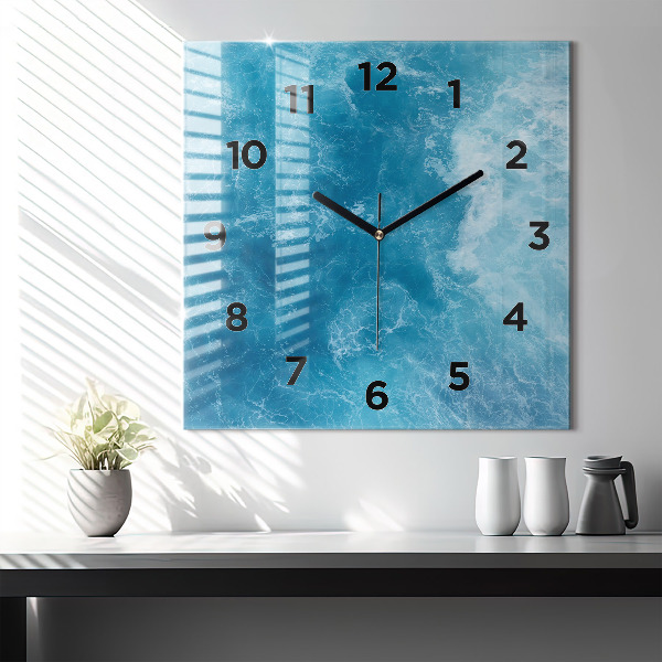 Square wall clock Sea water