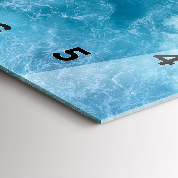 Square wall clock Sea water