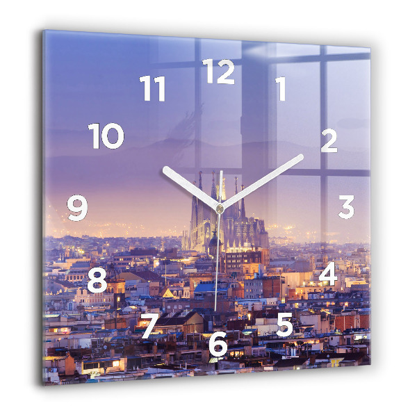 Square wall clock View of Barcelona