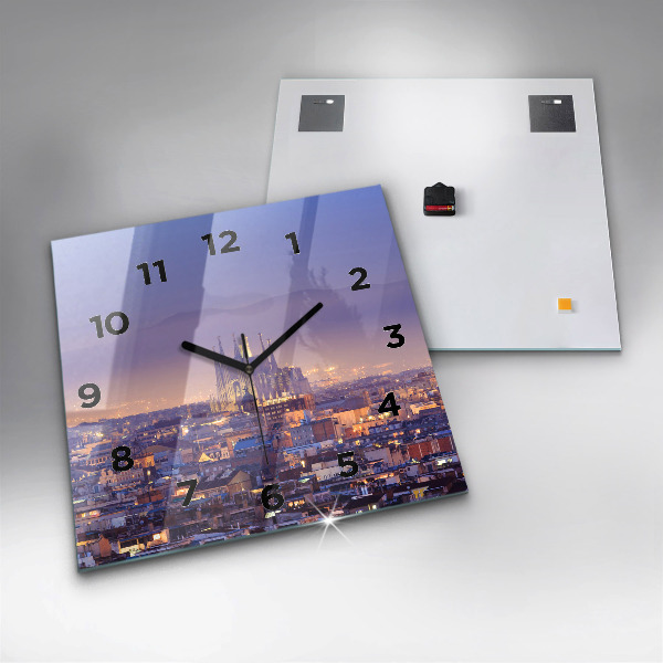 Square wall clock View of Barcelona