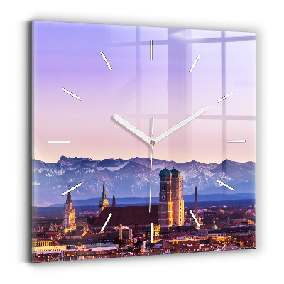 Square wall clock German Alps Munich