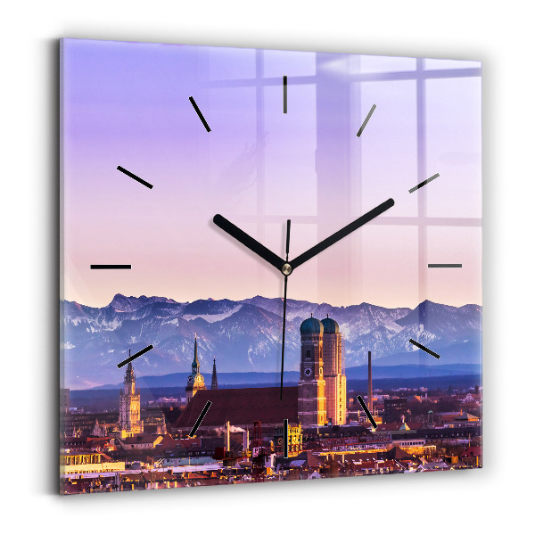 Square wall clock German Alps Munich