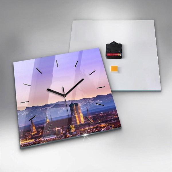 Square wall clock German Alps Munich