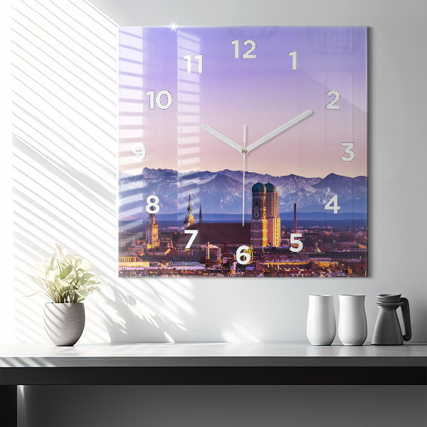 Square wall clock German Alps Munich