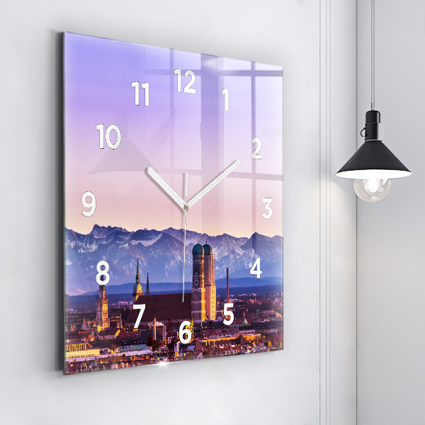 Square wall clock German Alps Munich
