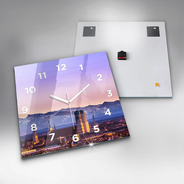 Square wall clock German Alps Munich