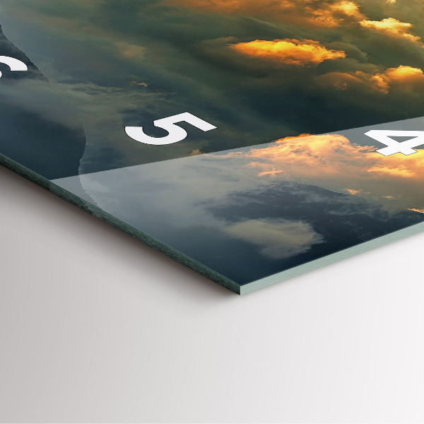 Square wall clock Balloon flight in the clouds