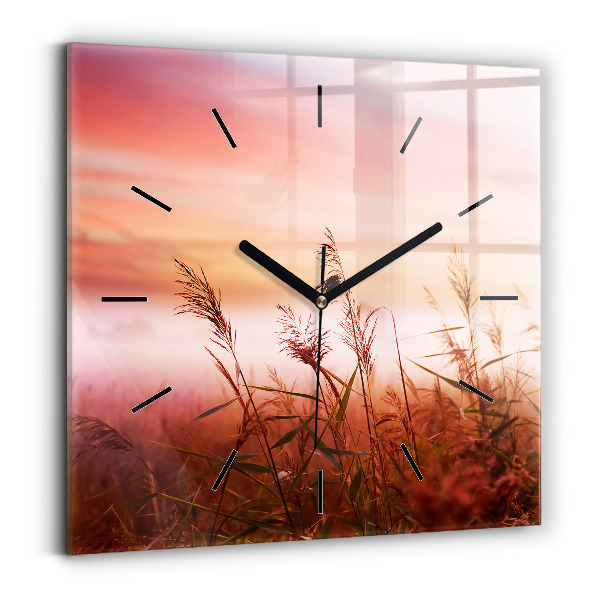 Square wall clock Foggy morning
