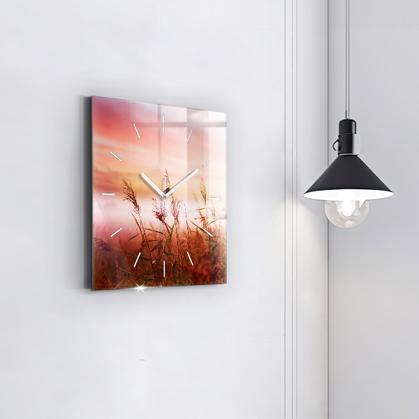 Square wall clock Foggy morning