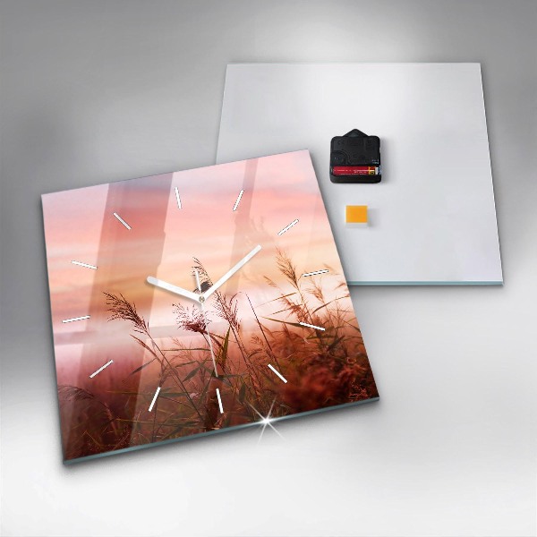 Square wall clock Foggy morning