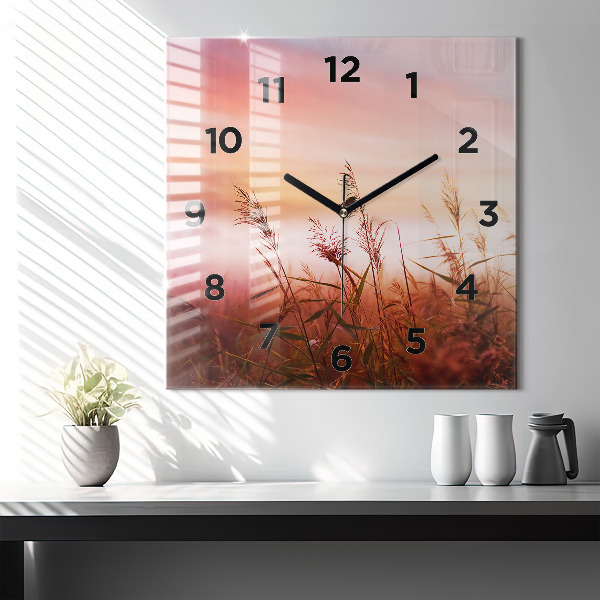 Square wall clock Foggy morning