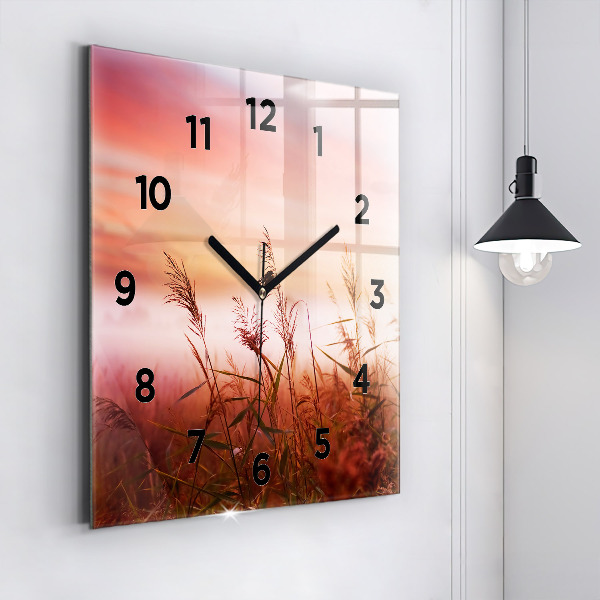 Square wall clock Foggy morning