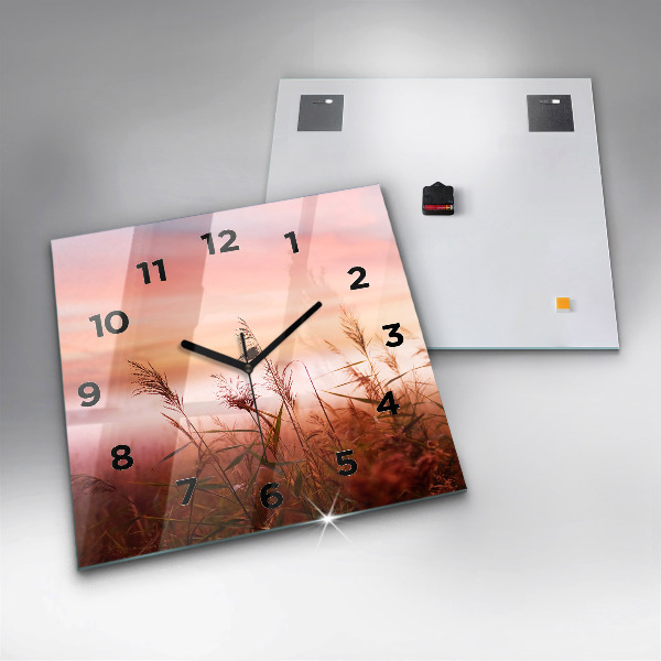 Square wall clock Foggy morning