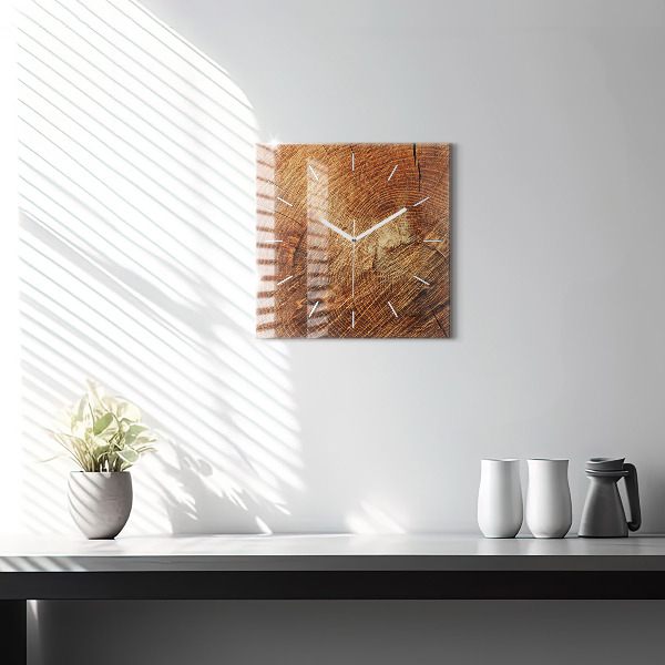 Square wall clock Old tree stump