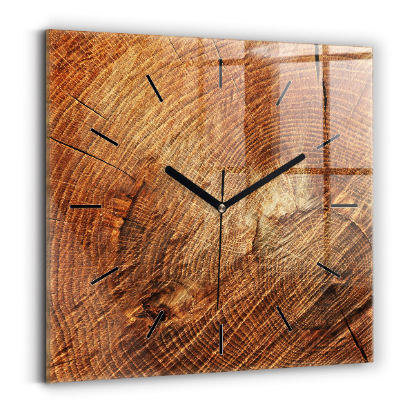 Square wall clock Old tree stump