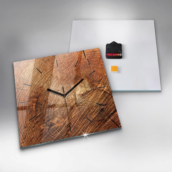 Square wall clock Old tree stump