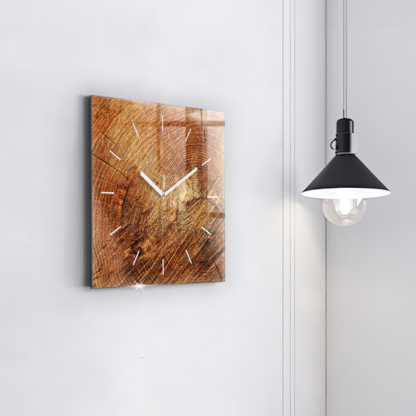 Square wall clock Old tree stump