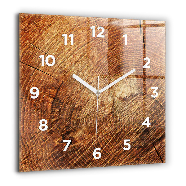 Square wall clock Old tree stump