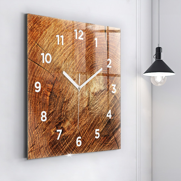 Square wall clock Old tree stump