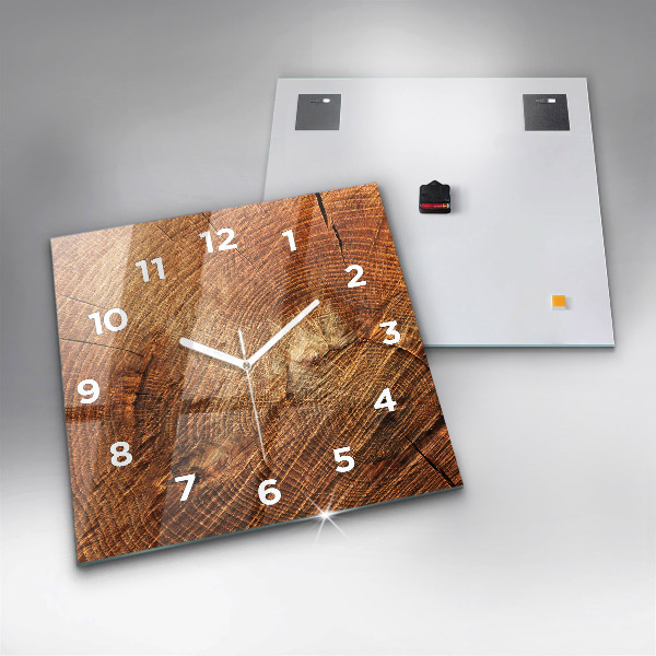 Square wall clock Old tree stump