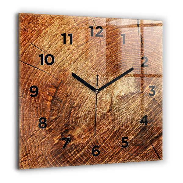 Square wall clock Old tree stump