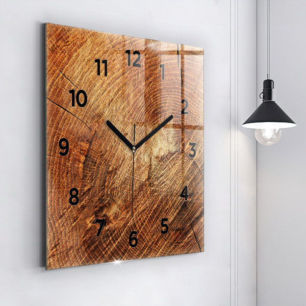 Square wall clock Old tree stump