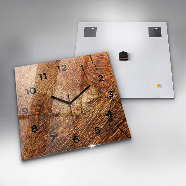 Square wall clock Old tree stump