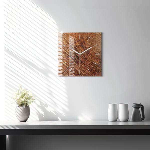 Square wall clock Decorative wood