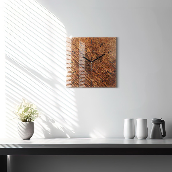 Square wall clock Decorative wood
