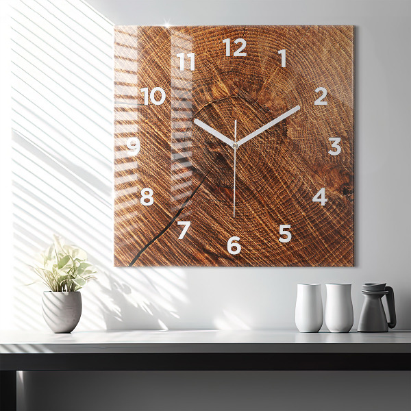 Square wall clock Decorative wood
