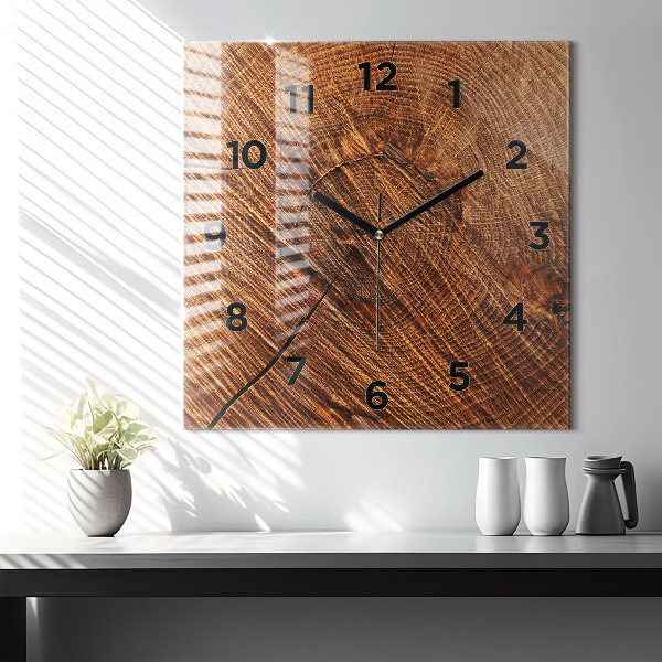 Square wall clock Decorative wood