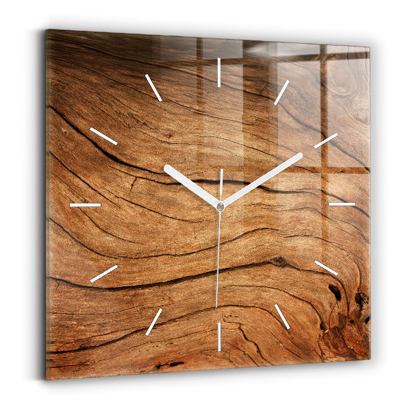Square wall clock Old wood