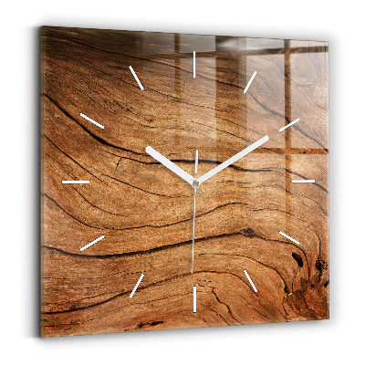 Square wall clock Old wood
