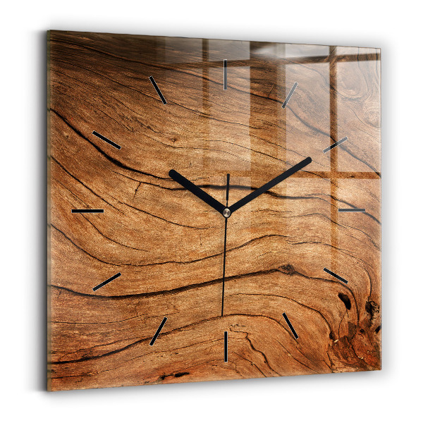 Square wall clock Old wood