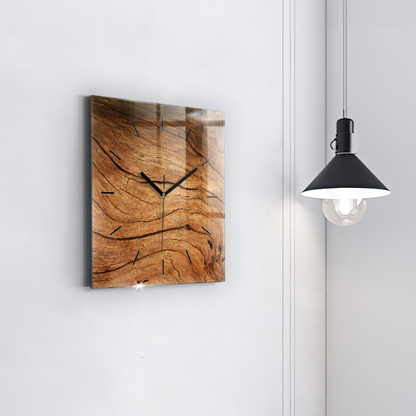Square wall clock Old wood