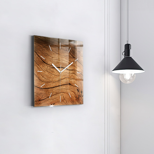Square wall clock Old wood