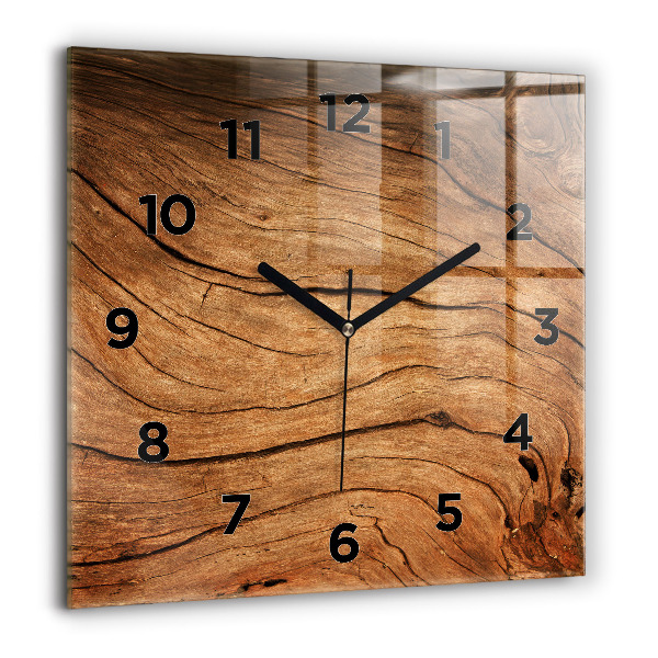 Square wall clock Old wood
