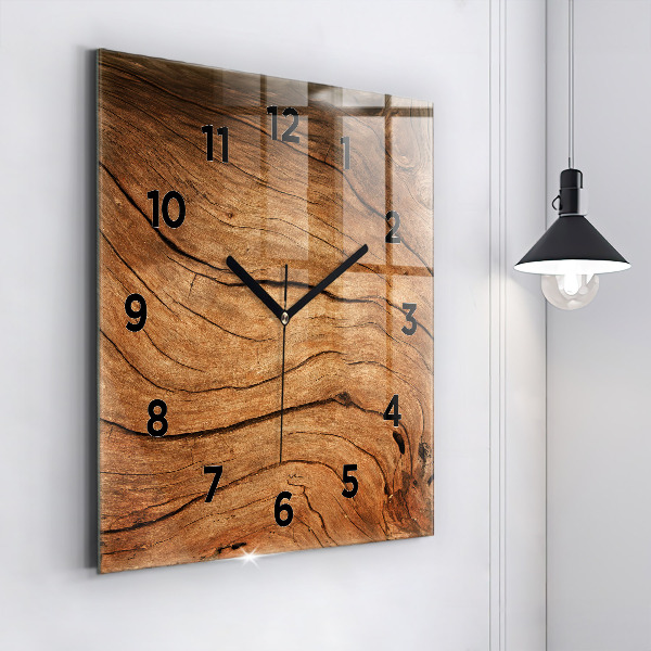 Square wall clock Old wood
