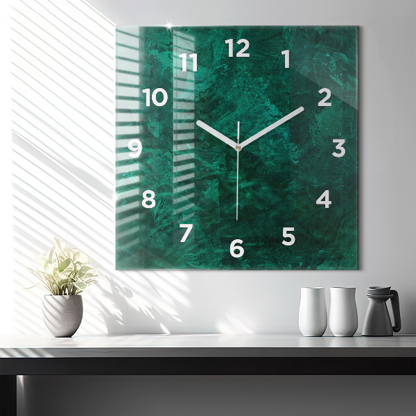 Square wall clock Emerald wall