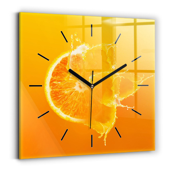 Square wall clock Orange