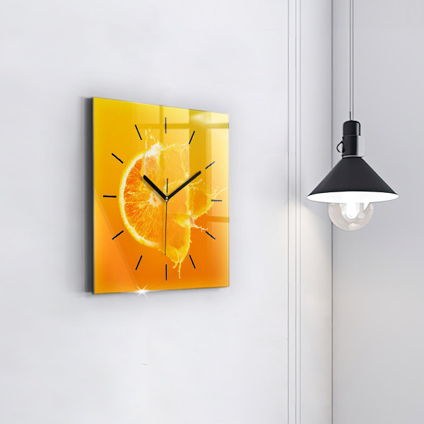 Square wall clock Orange