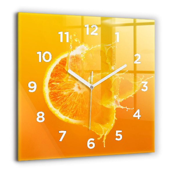 Square wall clock Orange