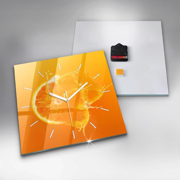 Square wall clock Orange