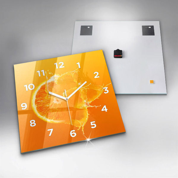 Square wall clock Orange