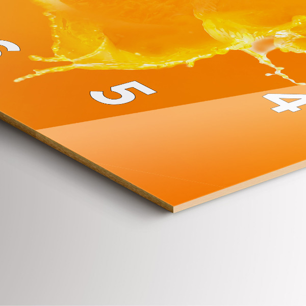 Square wall clock Orange