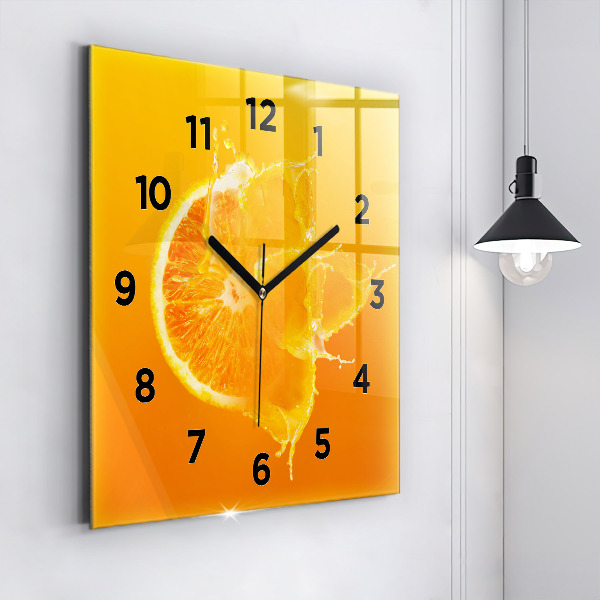 Square wall clock Orange