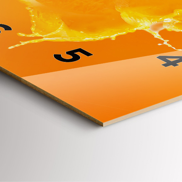 Square wall clock Orange