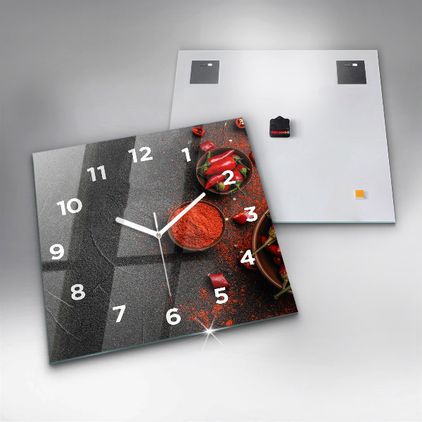 Square wall clock Red peppers