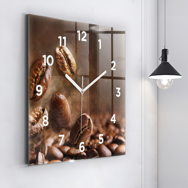 Square wall clock Coffee beans